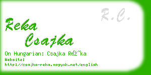 reka csajka business card